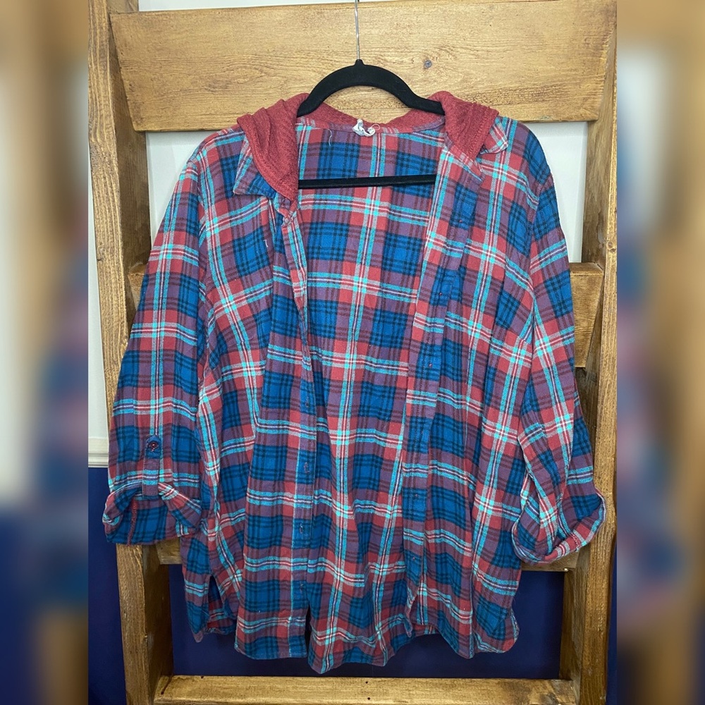 Wallflower Plaid Flannel Hoodie